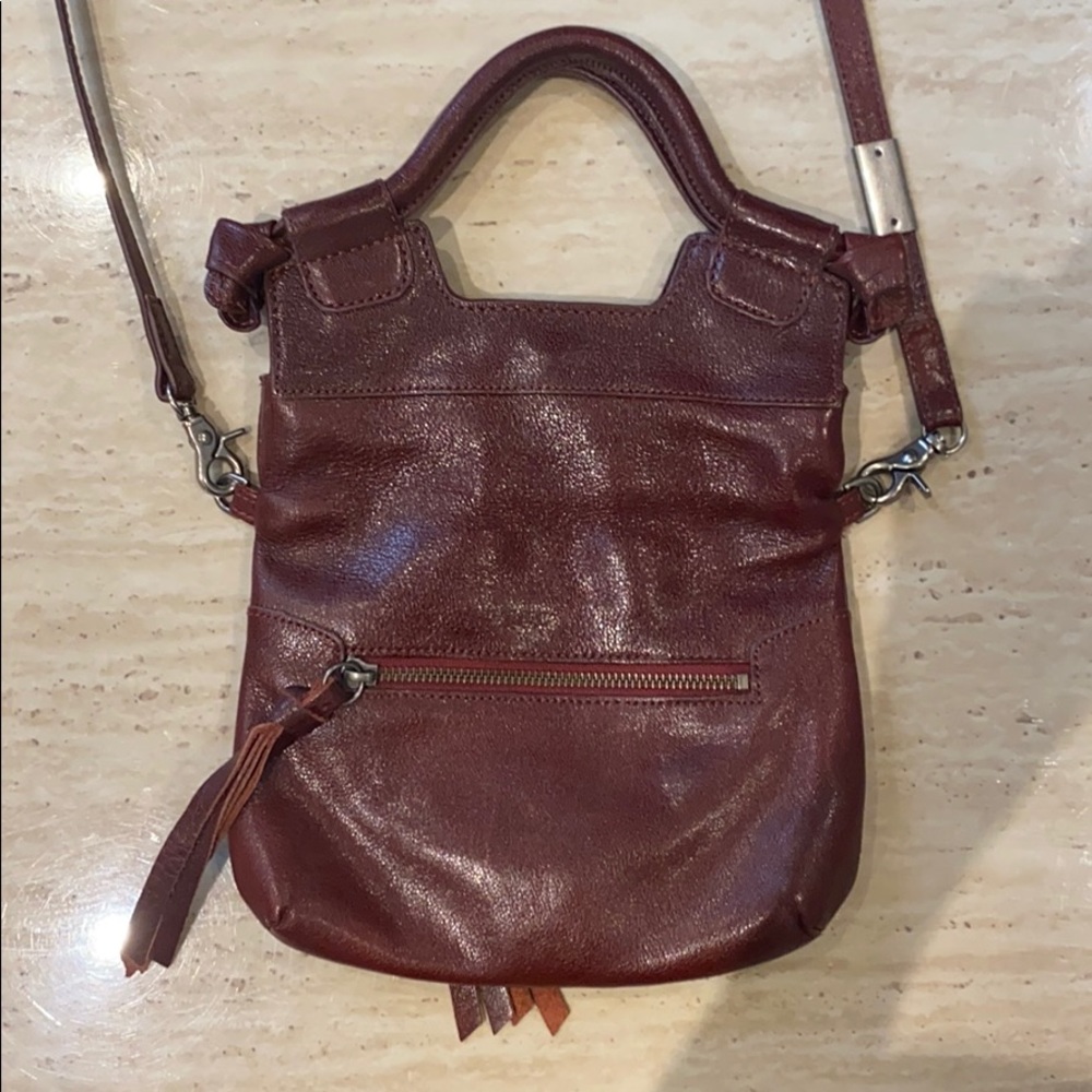 Foley + Corrina Leather Maroon Mini Crossbody Bag